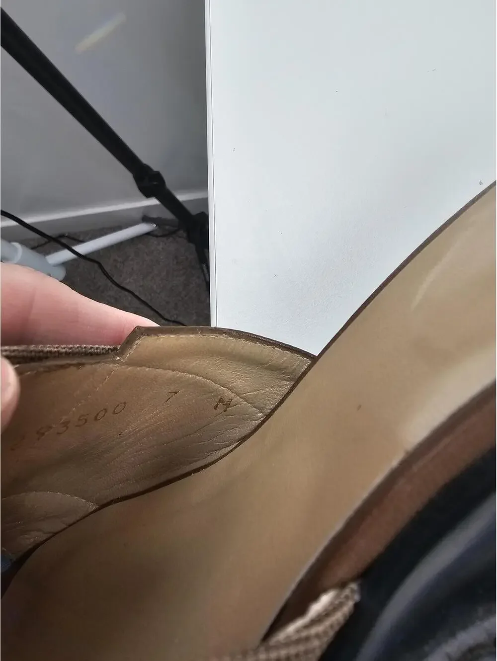 Stuart Weitzman Brown  Square Toe Wedge Sandals EUC Sz7 - Picture 9 of 11